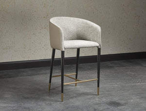 Sunpan ASHER Counter Stool - Stylish Flint Grey Fabric & Napa Taupe Faux Leather for Modern Spaces 104919