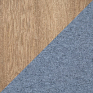 English Elm Tray Contemporary Nesting Ottoman Set with Removable Wood Serving Tray, Space-Saving Dual Seating Blue B202P223748