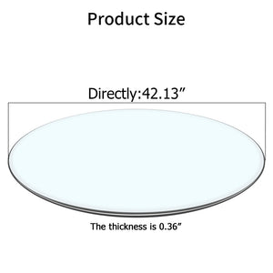 English Elm Size:42.13 Round Tempered Glass Table Top Clear Polished Edge Surface for Any Base W1151P324645