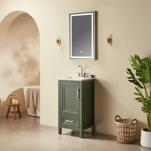 English Elm Fully Assembled 18'' Green Bathroom Vanity – Compact, Stylish, And Ready To Install With Hardware Options! W1826P343437