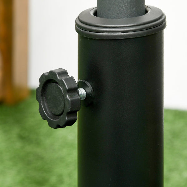 English Elm Square Resin Patio Umbrella Base 42 Lb Cast Iron Core Matte Black Freestanding Stand T3971P427403
