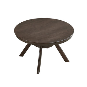 English Elm 47.24''Round Rubber Wood Dining Table with Trestle Pedestal for 4-6, Modern MDF Frame Design Dark Brown W2582S00074