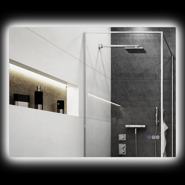 English Elm Homcom Led Backlit Bathroom Mirror, 35"X28" Anti-Fog Dimmable Vanity Mirror With Color Control & Memory W2225P229671