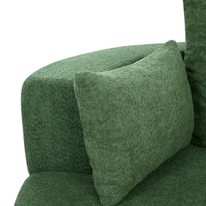 English Elm 360° Swivel Chair Spacious Chenille Barrel Accent Seat with 36.5" Deep Cushion, 360° Comfort for Living Rooms, Bedrooms, Offices, Hotels Green N719S001880F