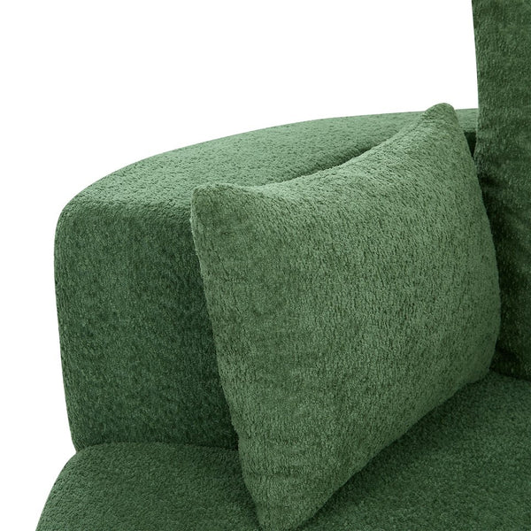 English Elm 360° Swivel Chair Spacious Chenille Barrel Accent Seat with 36.5" Deep Cushion, 360° Comfort for Living Rooms, Bedrooms, Offices, Hotels Green N719S001880F