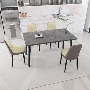 English Elm 55.12-70.87" Expandable Dining Table Set With 4 Padded Chairs - Modern Comfort For Any Space! W2189S00392
