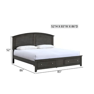 English Elm Hammond King Storage Bed with Panel Headboard Farmhouse Platform Frame Two Drawers Gray B078S00677