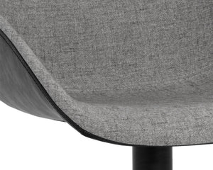 Sunpan Mccoy Swivel Dining Chair - Masculine Charm with Unique Two-Toned Design for Modern Spaces November Grey / Nightfall Black