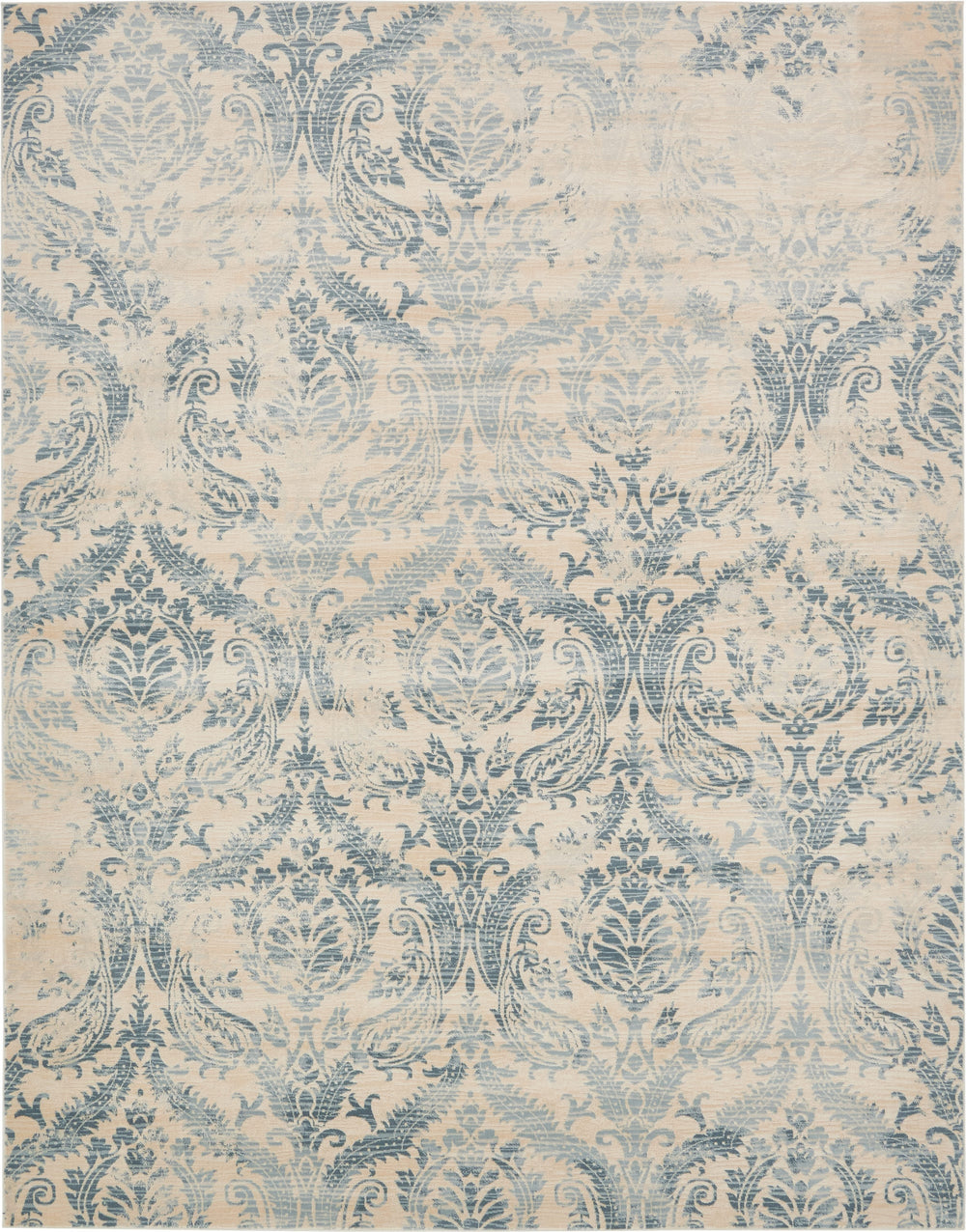 Unique Loom Paris Oak Machine Made Floral Rug Blue, Blue/Beige/Light Blue 8' 0" x 10' 0"