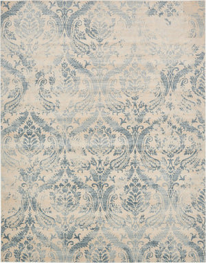 Unique Loom Paris Oak Machine Made Floral Rug Blue, Blue/Beige/Light Blue 8' 0" x 10' 0"