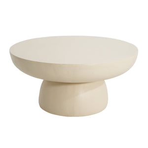 English Elm Christopher Knight Home® - 27.5" Round MGO Coffee Table Beige — Durable Magnesium Oxide, Child-Safe Rounded Design, No Assembly Needed N772P262020W