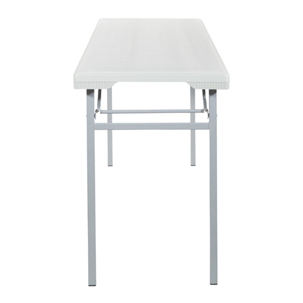 OSP Home Furnishings Resin Folding Training Table with Steel Frame for Classrooms Events and Workspaces BT22