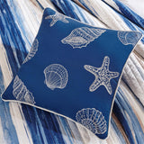 Madison Park Marina Coastal 6 Piece Printed Quilt Set with Throw Pillows MP13-2425 Blue