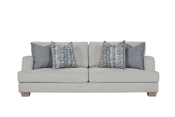 English Elm Sofa Birch Cream White Upholstered - Reversible Seats, High-Density Cushions & 4 Down Pillows B2699P296300