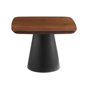 English Elm Duncan Walnut Veneer Two-piece Nesting Coffee Set with Matte Black Conical Bases B062S01486