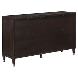 English Elm Niguel Brown 6-Drawer Dresser with Silver-Tone Hardware, Contemporary Wide Top, Generous Storage & Chic Trim Details B062P354066