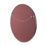 Christopher Knight Home® - Noble House - Dodds Handcrafted Boho Studded Croco Leather Round Wall Mirror, Dark Brown