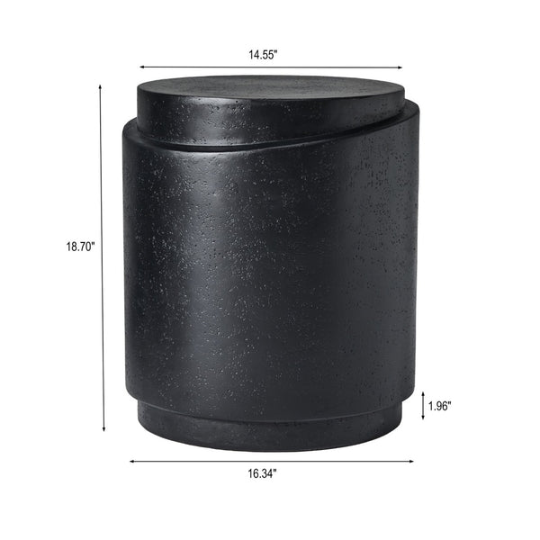 English Elm Mgo Compact Side Table Weatherproof Magnesium Oxide Build for Patio or Living Room N776P372344B