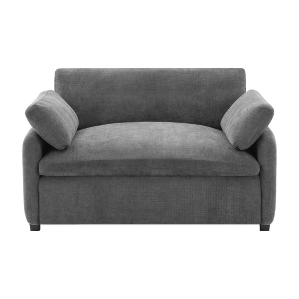 English Elm 50*43" Oversized Chenille Armchair Deep Lounge Seat Modern Minimalist Living Room Chair Gray N723S5042R