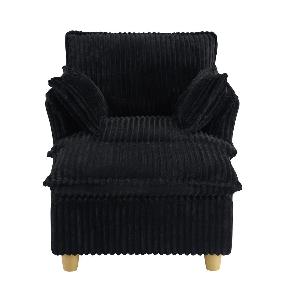 English Elm This Corduroy Single Seat Sofa with Ottoman Brings Retro Texture to Any Cozy Nook W1658P254581