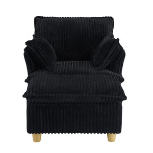 English Elm This Corduroy Single Seat Sofa with Ottoman Brings Retro Texture to Any Cozy Nook W1658P254581