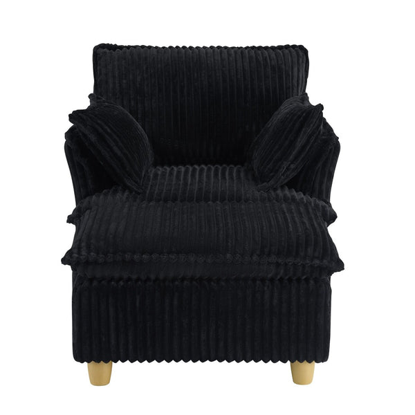 English Elm This Corduroy Single Seat Sofa with Ottoman Brings Retro Texture to Any Cozy Nook W1658P254581