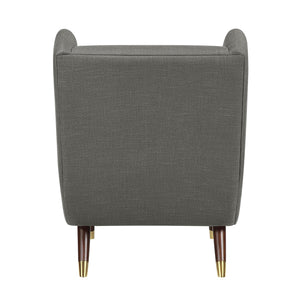 English Elm Modern Wingback Upholstered Accent Chair with Solid Wood Frame, Gold-Tip Legs, Plush Pocket Coil Comfort Dark Gray 30.5 L x 33.5 W x 32 H B011P393059