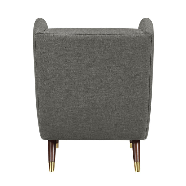 English Elm Modern Wingback Upholstered Accent Chair with Solid Wood Frame, Gold-Tip Legs, Plush Pocket Coil Comfort Dark Gray 30.5 L x 33.5 W x 32 H B011P393059