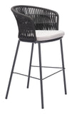 Freycinet Barstool Black 703989 Zuo Modern