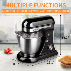 English Elm Geek Chef Tilt-head Stand Mixer Copper Motor Planetary Action 4.8qt Stainless Bowl Black W1002P416206