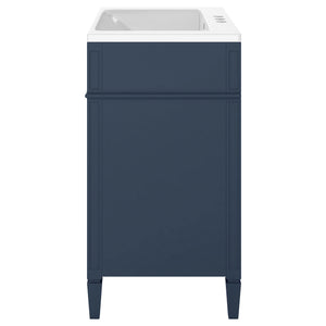 English Elm 30'' Modern Bathroom Vanity With Soft-Close Drawers, Tip-Out Storage & Elegant Roman Legs, White SW000122AAC-2