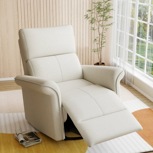English Elm Power Power Swivel Rocker Recliner Chair with Wide Armrests, Dual USB Charging Ports, Compact Comfort Gray W1028S00054