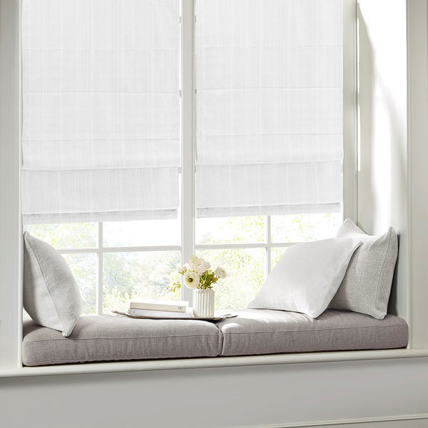 English Elm Basketweave Madison Park Galen Room Darkening Cordless Roman Shade, Thermal Foam Backing, OEKO-TEX Certified B035129707