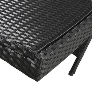 English Elm K&K 80" Outdoor Wicker Chaise Lounge Set of 2 with 2000H UV Wicker, Pull-Out Side Table, 4-Position Recliner Black WF321204AAB