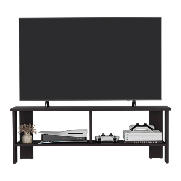 English Elm Kingsland Black TV Stand with 2 Open Shelves, Engineered Wood Media Console for Living Room Storage B092P286117