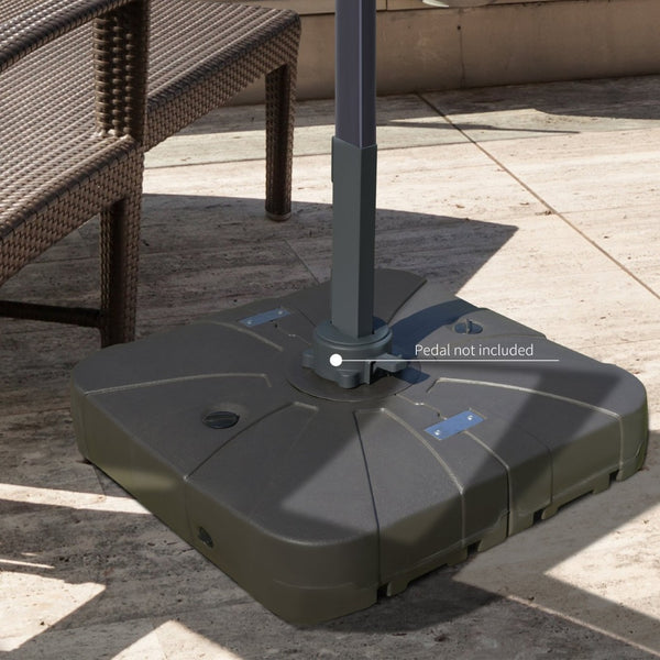 English Elm Outsunny Heavy-Duty Square Cantilever Umbrella Base With Wheels, 330 Lb Capacity For Easy Movement W2225P249705-GIGA