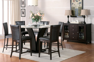 English Elm Modern Counter Height Chairs Set of 2 — Daisy Collection Dark Brown Faux Leather, Espresso Hardwood Finish B011P321035