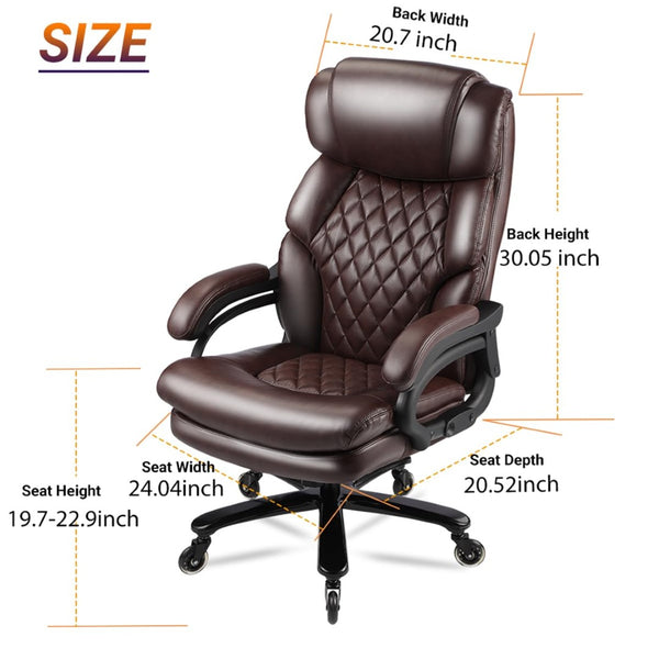 English Elm 500lbs Capacity Executive Office Chair Wide Spring Seat Ergonomic Support for Big Tall Users W5201P418151