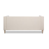 English Elm James 74" Modern Tuxedo Sofa, Sky Neutral Beige Polyester