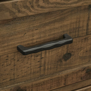 English Elm Wallace & Bay - Brown Rustic 5-Drawer Chest in Caramel Wood Finish — Space-Saving, Low-Maintenance Storage for Bedroom B361P384478