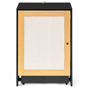 English Elm Cat Litter Box Enclosure Modern Black Litter Cabinet with Sisal Scratching Door, Wheels & Storage W1687P356622