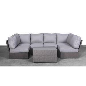 English Elm Fully Assembled 4-Person Outdoor Wicker Sectional Set With Cushions – Modular Comfort & Style! B120S00150