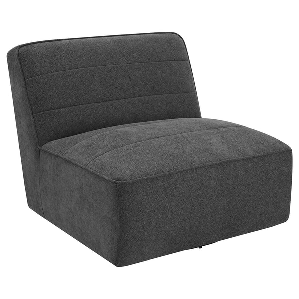 English Elm Manhattan Dark Charcoal Swivel Tufted Chair with Bouclé Upholstery, Pocket Coil Comfort, 31"H B062P358329