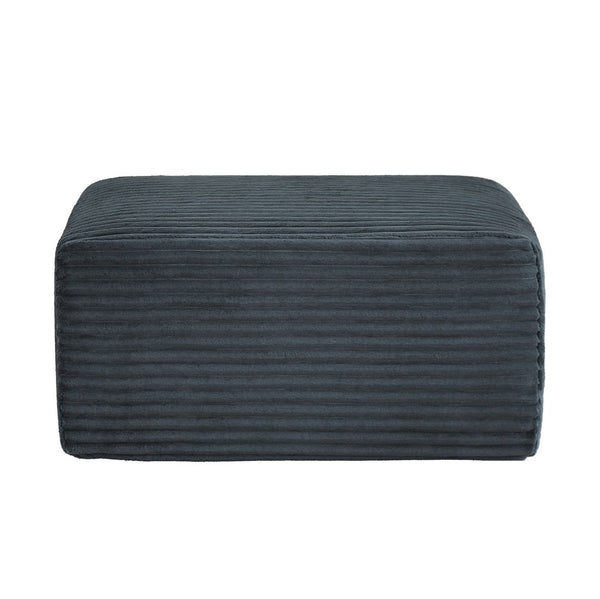 English Elm L-shaped Corduroy Cloud Sectional with Ottoman for Modern Living Room Comfort Dark Grey W2339P411749
