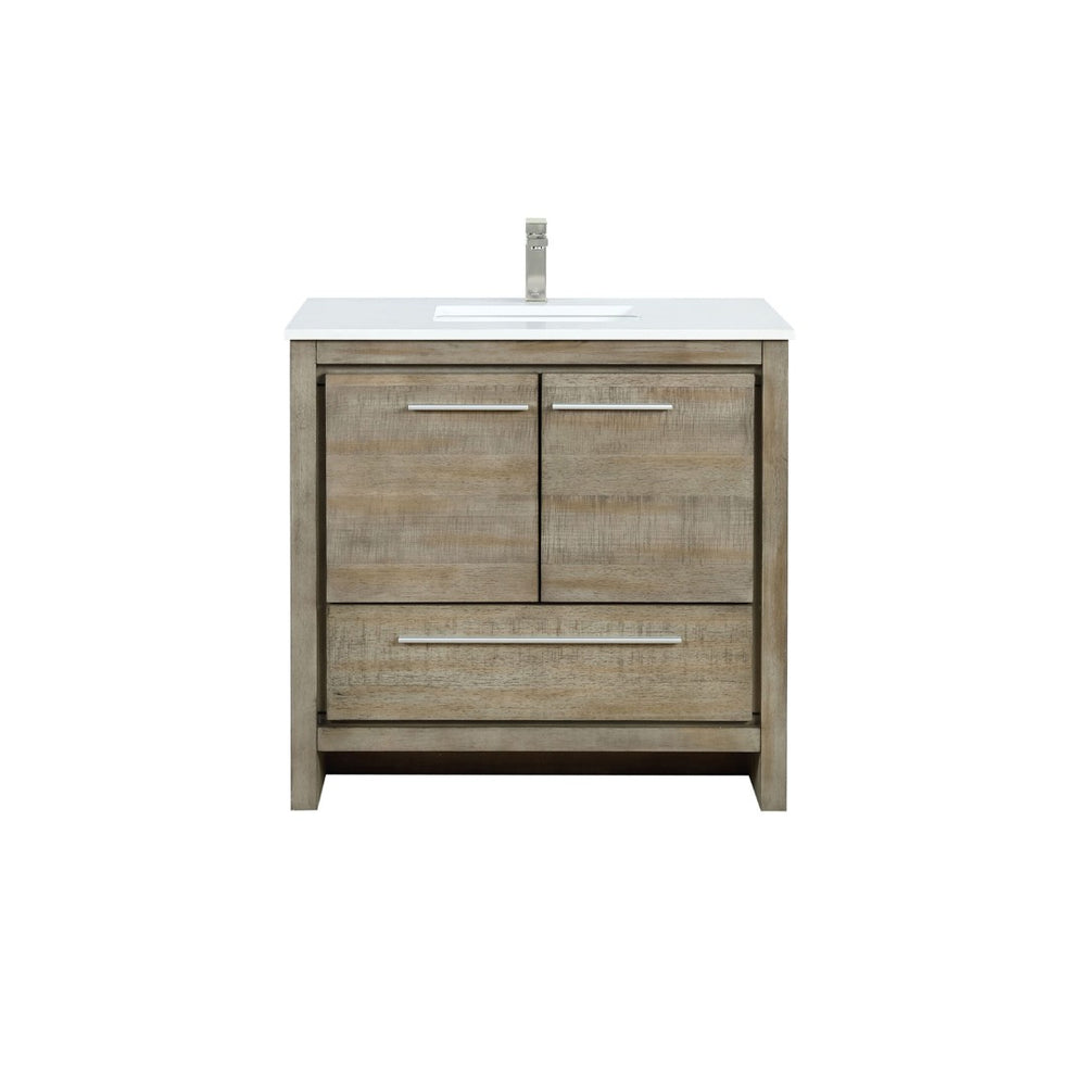 English Elm Rustic Acacia Bath Vanity With Cultured Marble Top & Brushed Nickel Faucet - Durable & Stylish Storage B2731P259361-GIGA