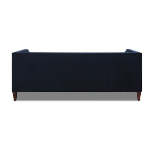 English Elm Jennifer Taylor Home - Jack 84" Modern Tuxedo Tufted Sofa in Plush Velvet with Shelter Arms, Reversible Cushions, Pillows Dark Navy B2719P238407
