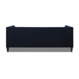 English Elm Jack 84" Modern Tuxedo Tufted Sofa, Dark Navy Blue Performance Velvet