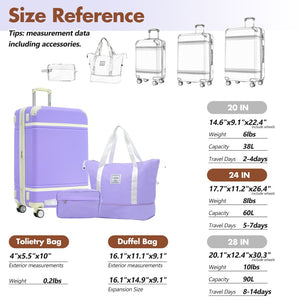 English Elm Hardshell Abs Suitcase Set with Spinner Wheels Tsa Lock Duffel and Toiletry Bag N732P193484I