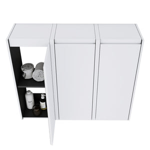 English Elm 12" Bathroom Side Cabinet - Space-Saving Design With Reversible Soft-Close Doors For Modern Storage W999S00279