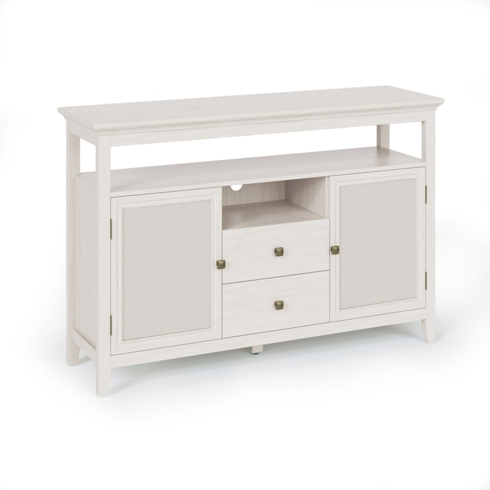 English Elm 52.8" Handwoven Rattan Buffet with Bronze Knobs and Adjustable Shelves for Dining Rooms B082P232946